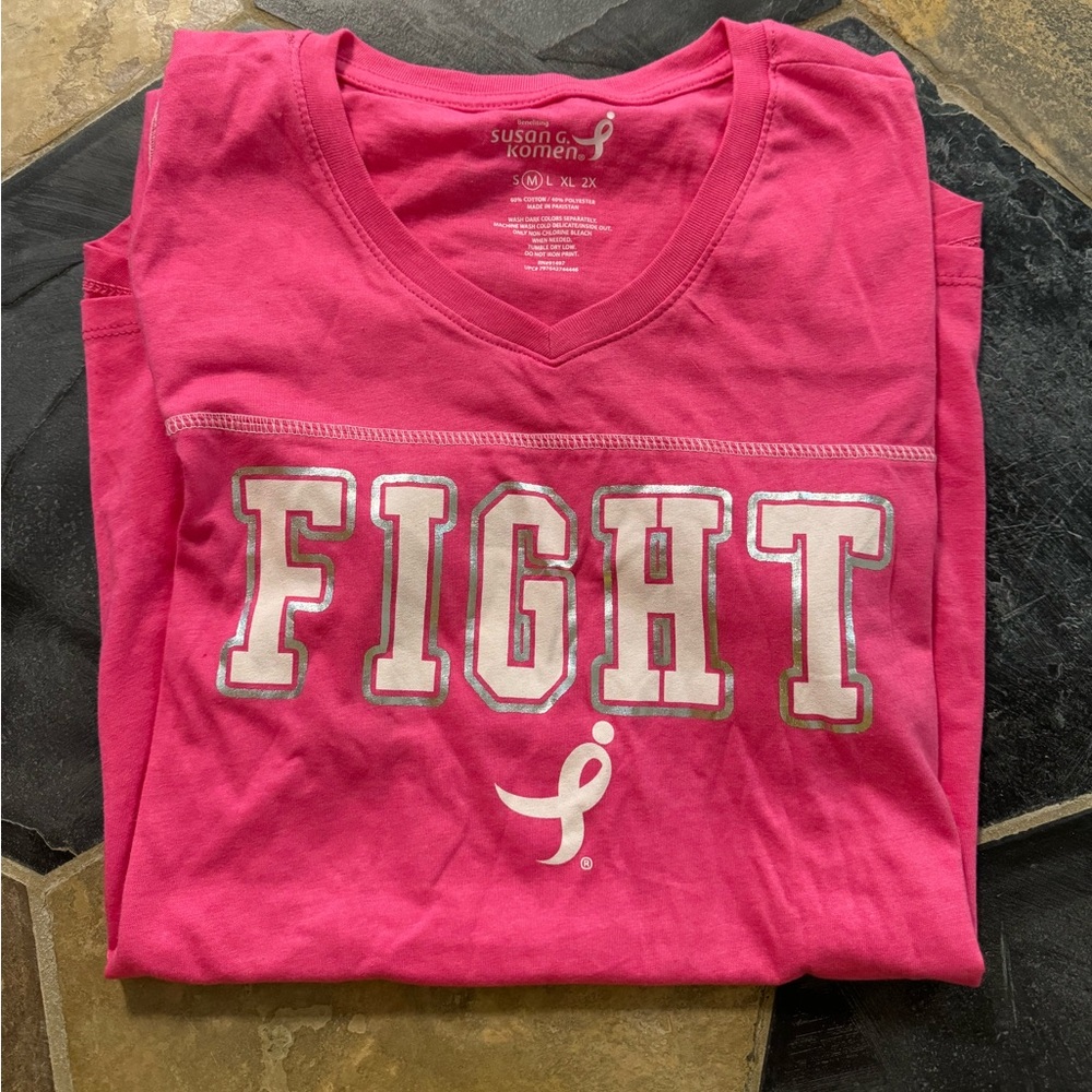 Breast cancer awareness short sleeve shirt, size M